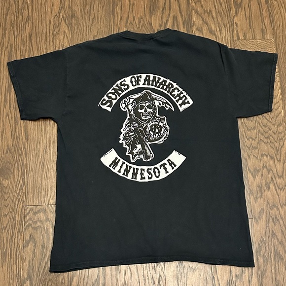Rare Sons Of Anarchy Minnesota Vintage Mens T-Shirt Black L Motorcycle Biker Tee - Picture 1 of 3
